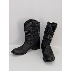 Ariat Men's Sport Patriot Western Boots Black Camo USA Flag Size 12D - 10023363